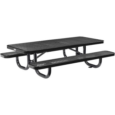 Global Industrial Rectangle Kids Picnic Table, Black, Expanded Metal, 6 ft L 277152KBK